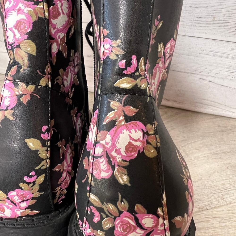 Jellypop Boots Womens Size 9M Black Ramsey Floral Chunky Combat Y2K 90's - Picture 11 of 16